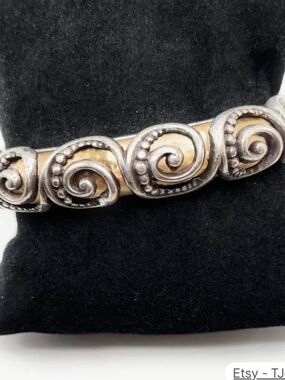Brighton Two-Tone Spiral Hinged Bracelet - Silver & Gold